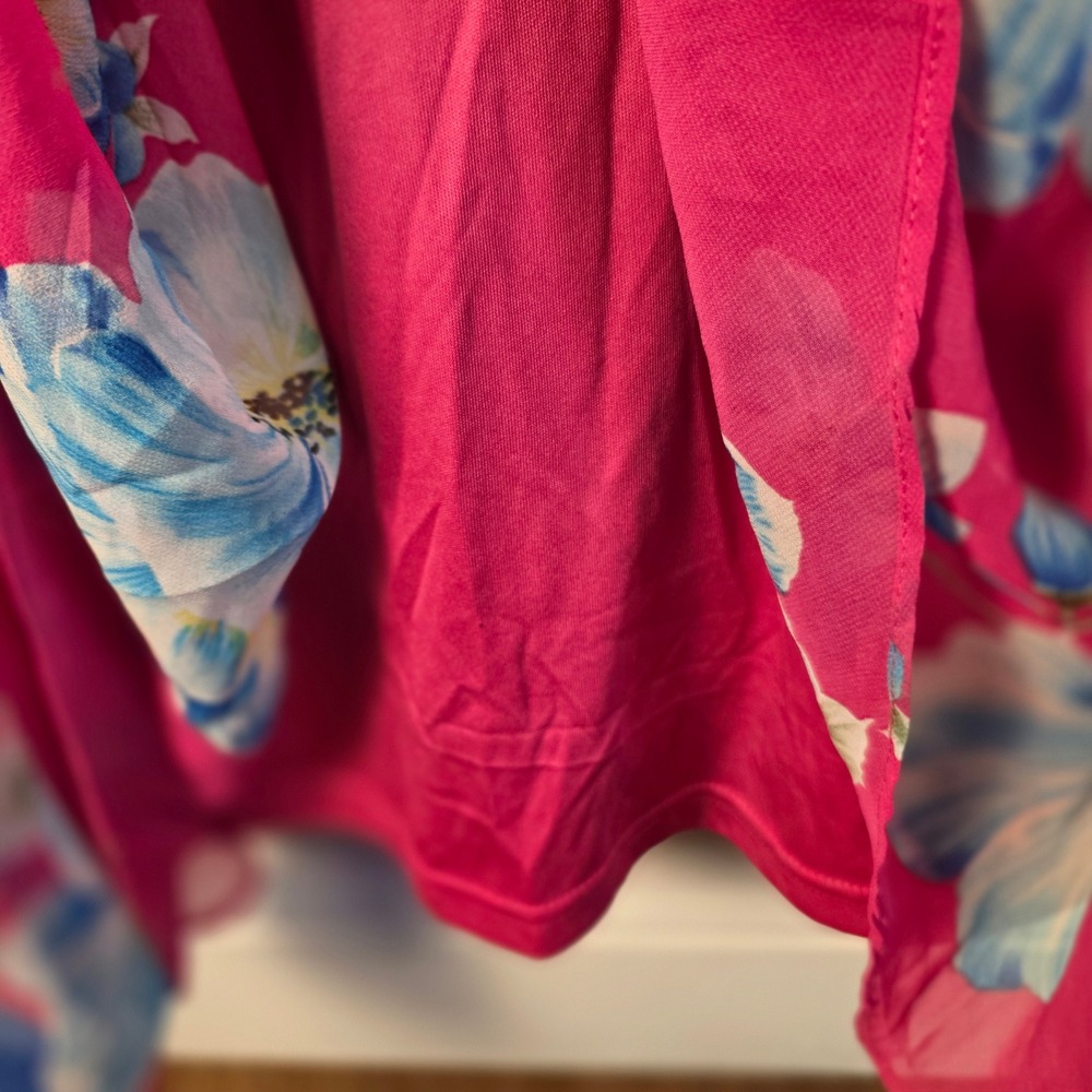 Lulus Maxi Dress Womens XL Pink Floral Print V-Neck Adjustable Straps NEW - Picture 4 of 11